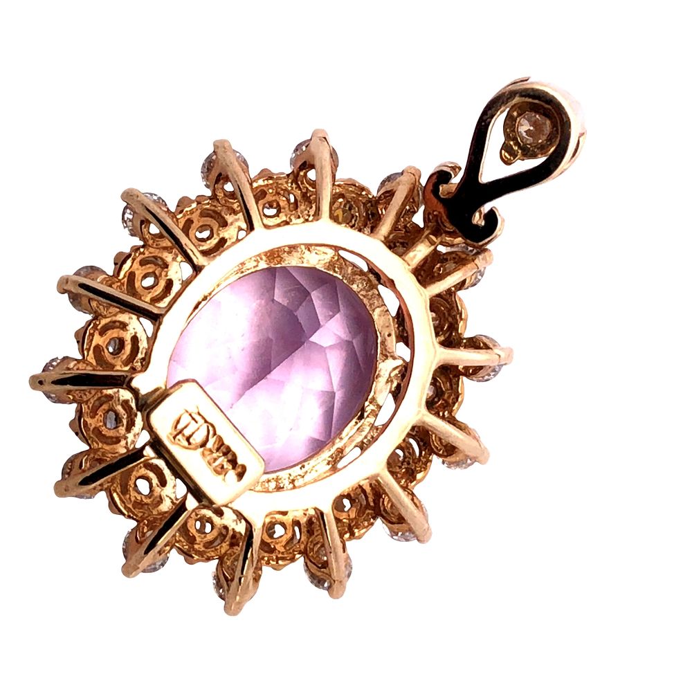 Kunzite and Diamond Pendant. AF6947/46-TYE 
Crafted in 14k yellow gold, this elegant pendant 