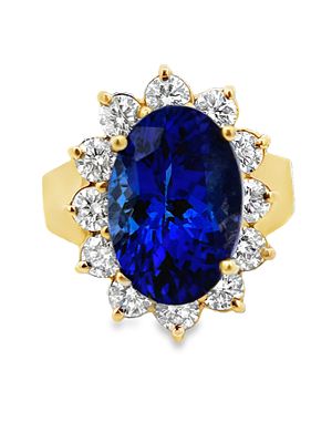 Tanzanite and Diamond Halo Ring. AF6947/28-NMOY 
This breathtaking ring features a prominent 