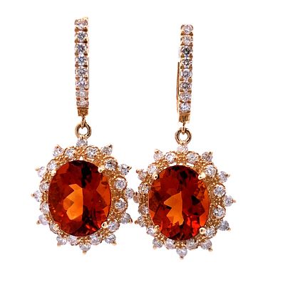 Citrine and Diamond Halo Earrings. AF6947/42-MOYS 
Crafted in warm 14k yellow gold, these 