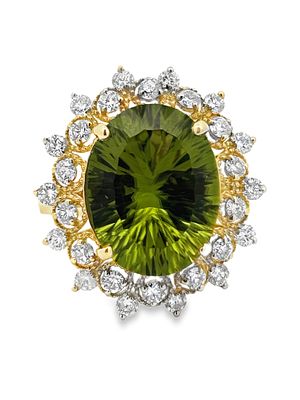 Peridot and Diamond Ring. AF6947/5-LSS 
This eye-catching ring features a prominent oval-cut 