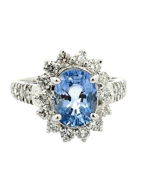 Natural Sapphire and Diamond Ring. AF6947/14-MOTS 
This elegant ring features a captivating 