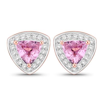 Pink Sapphire & Diamond Halo Stud Earrings. QJ8421/205 - NET 
Beautify your ears with these 