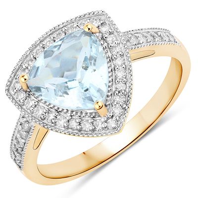 Aquamarine and Diamond Ring. QJ8421/69 - EKS 
This unique cocktail ring features a rare 