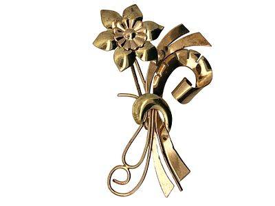 10K True Art Floral Brooch Pin. JS/3.5-NSS 
This elegant 10K yellow gold brooch pin is a 