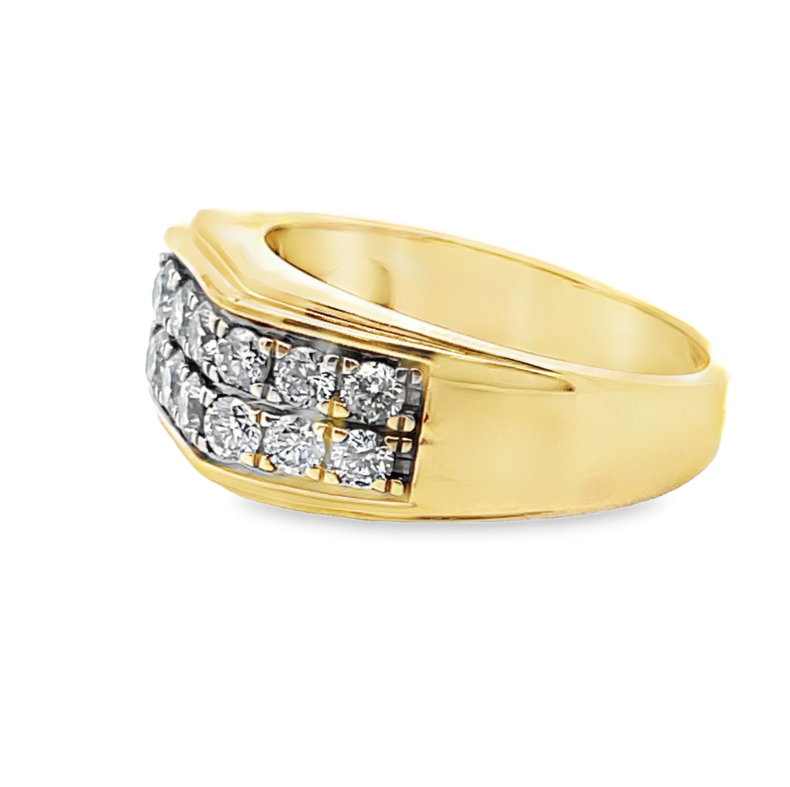 Double Line Natural Diamond Ring