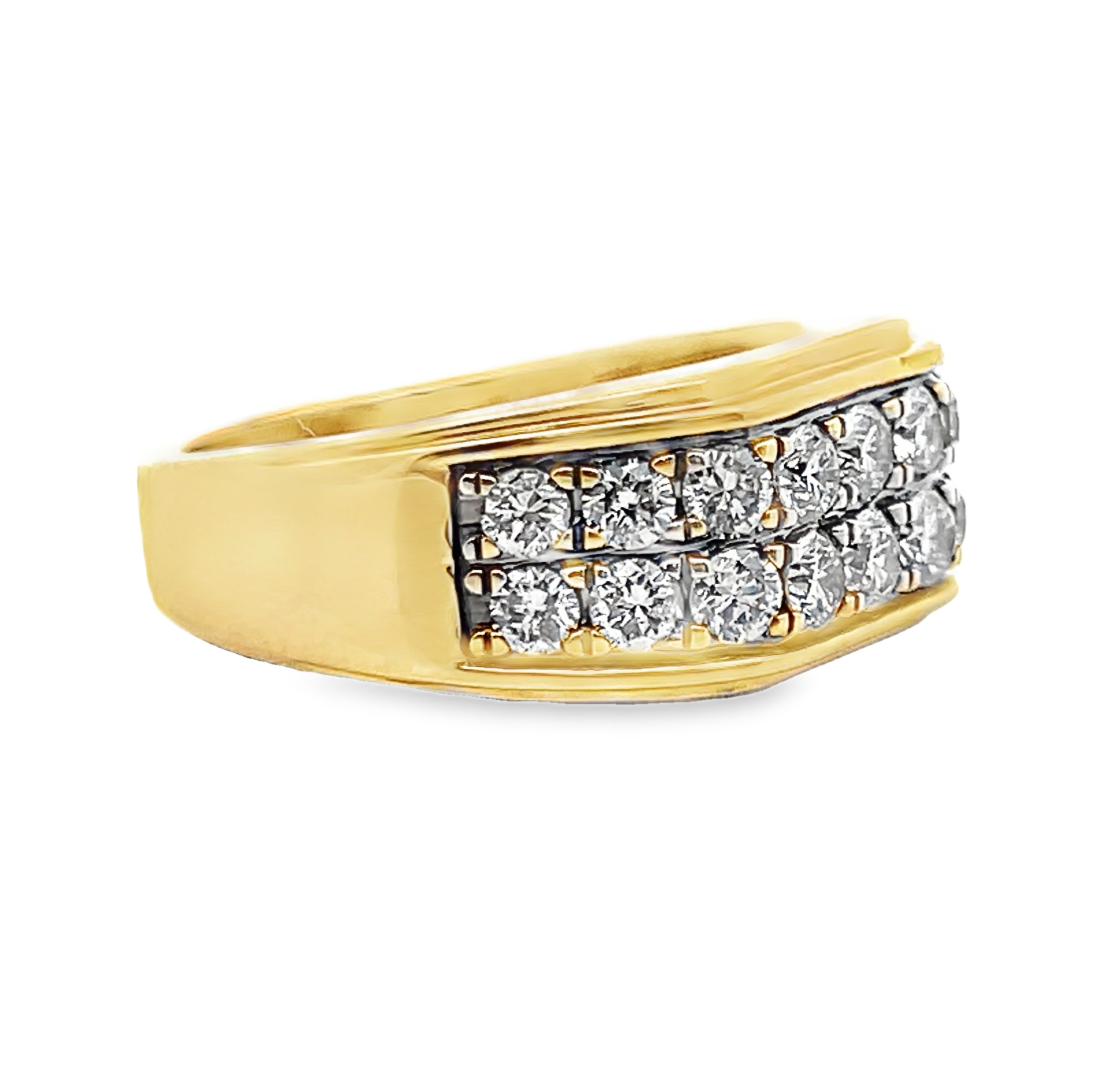 Double Line Natural Diamond Ring