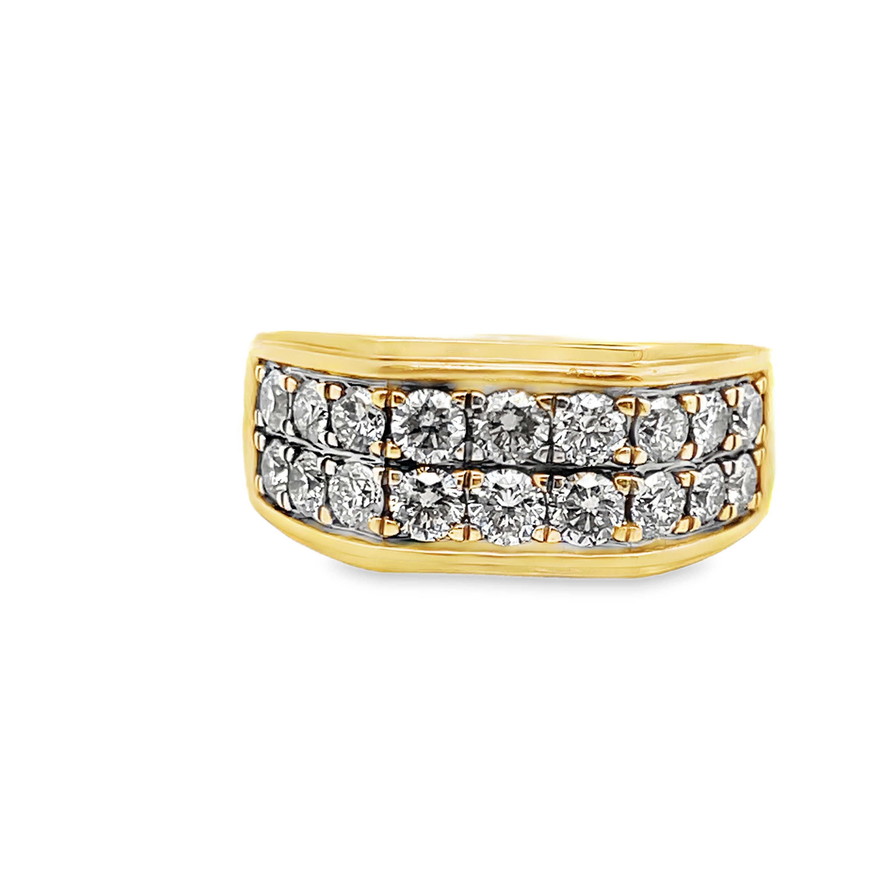 Double Line Natural Diamond Ring