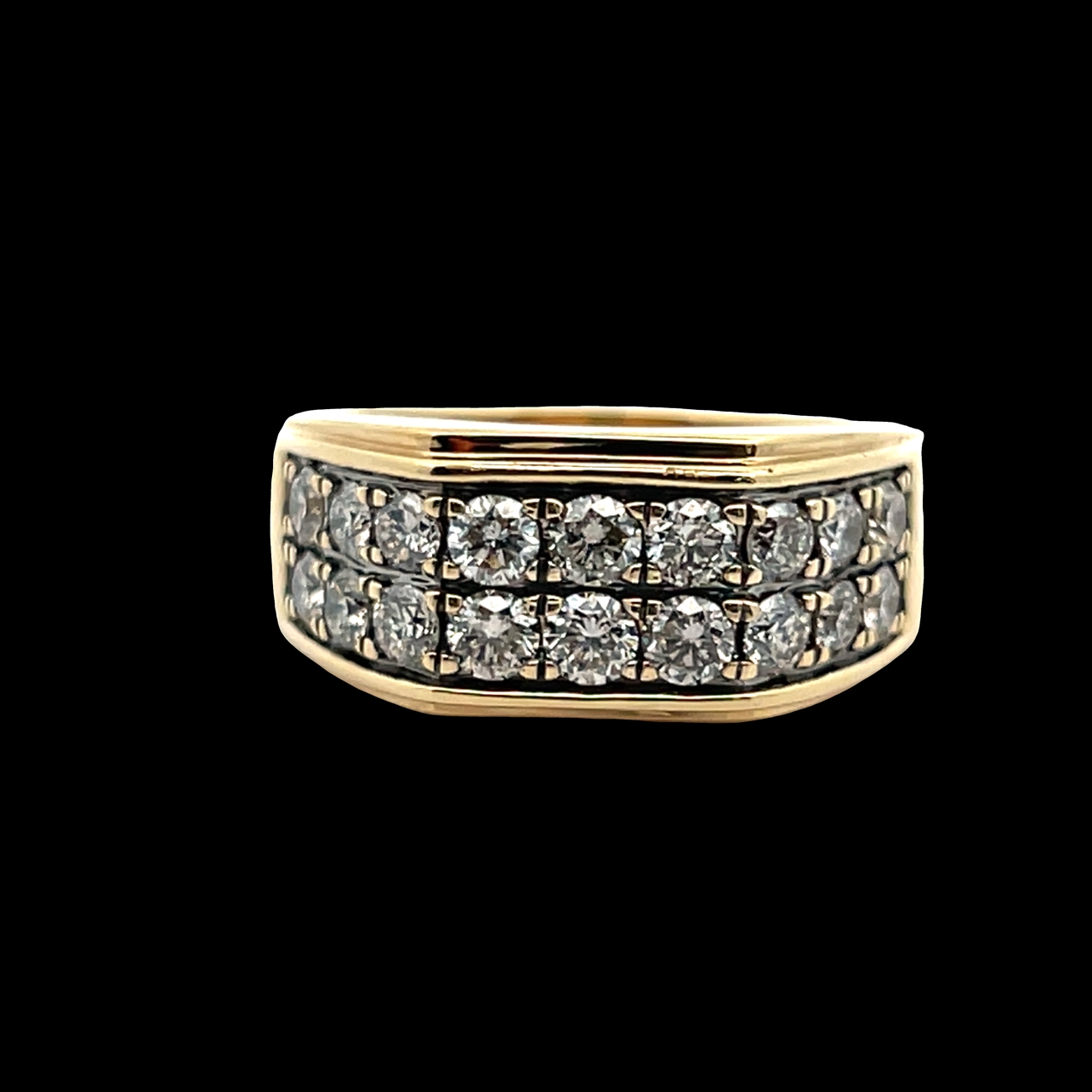Double Line Natural Diamond Ring