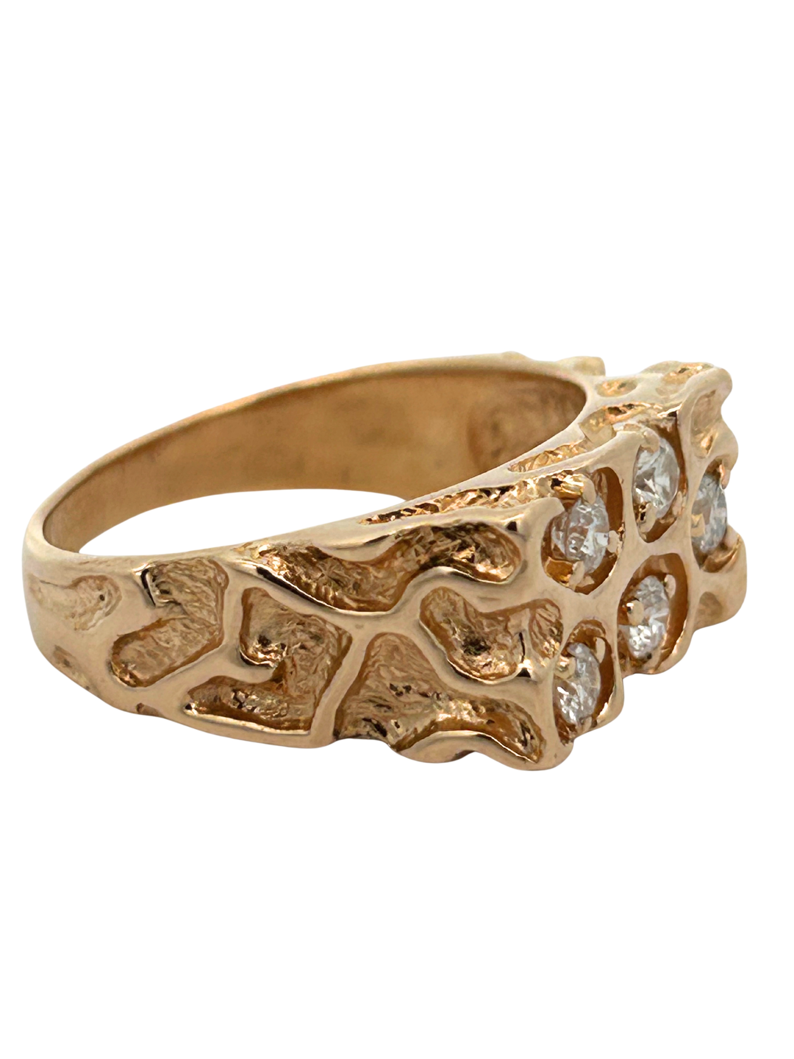 14K Diamond Nugget Ring