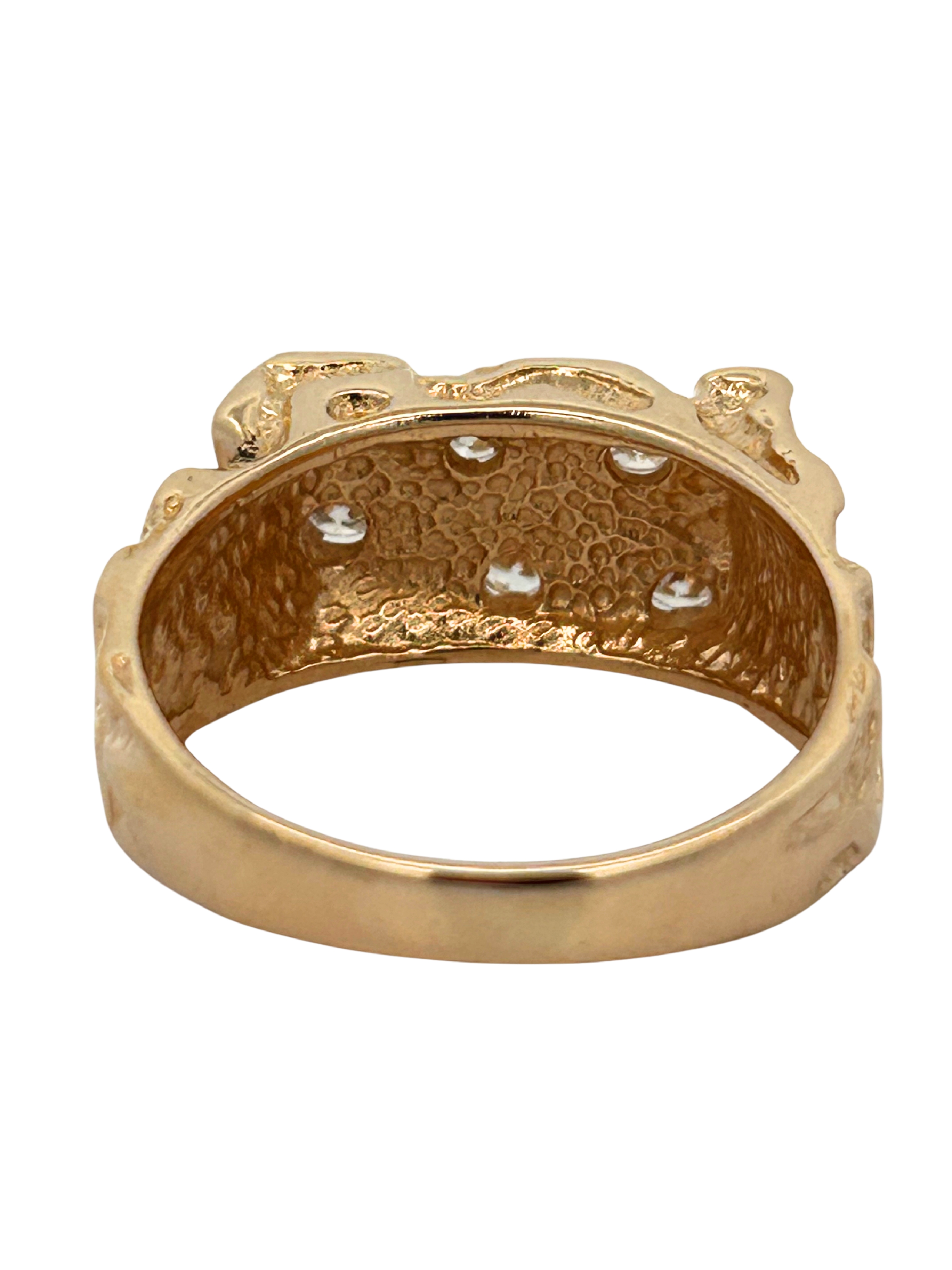 14K Diamond Nugget Ring