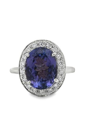 Tanzanite and Diamond Halo Ring. AF6947/22-MOAY 
This exquisite ring features a prominent 