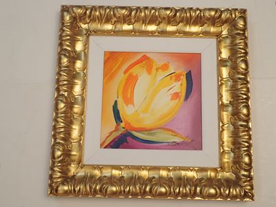 Alfred "Alex" Gockel Original acrylic on canvas Signed. BAT925C/8-OYS 
Description: Orange Crush 