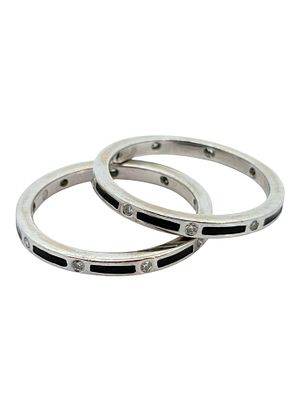 18K Diamond & Enamel Stacking Rings. ISL2293/32-YYS 
This is a pair of chic, stackable rings. 