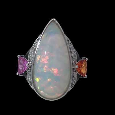 Opal, Sapphire & Diamond Ring. E7352/20-MMNS 
This ring is a true work of art, featuring a large 