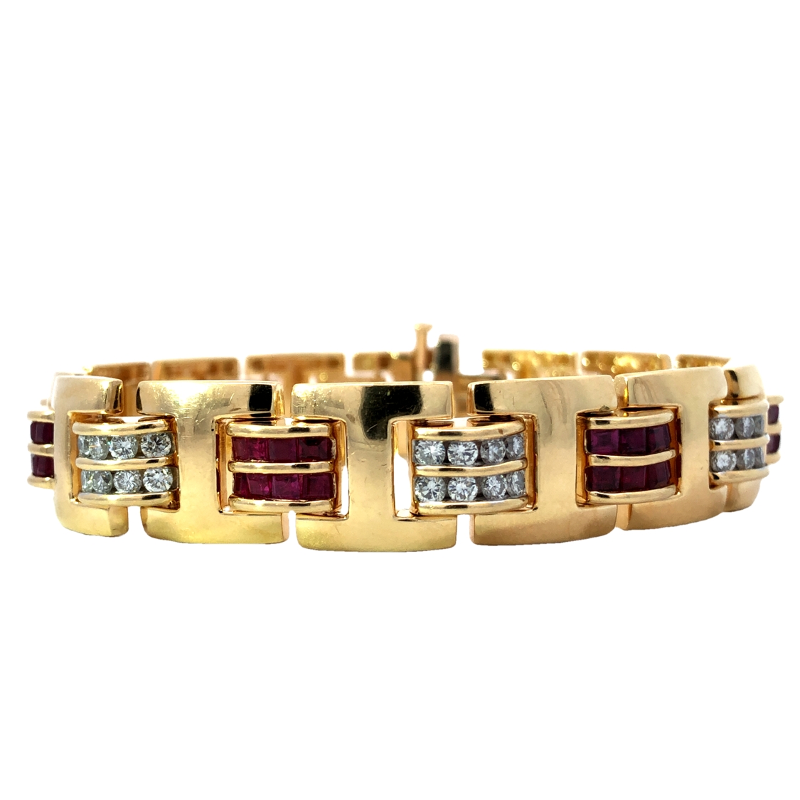 Exquisite Luxury Ruby Diamond Bracelet