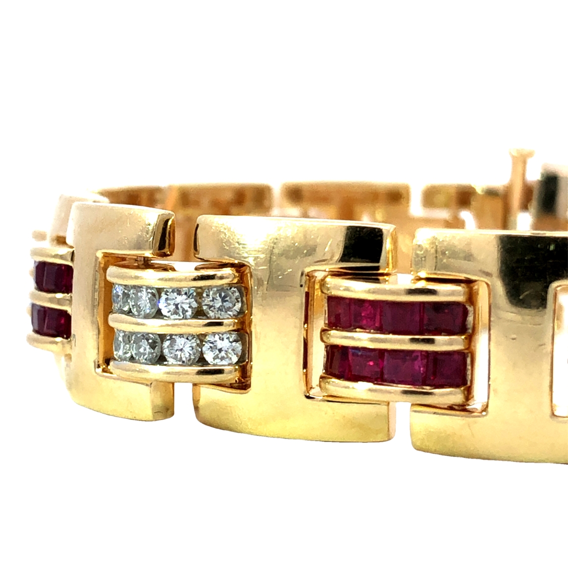 Exquisite Luxury Ruby Diamond Bracelet