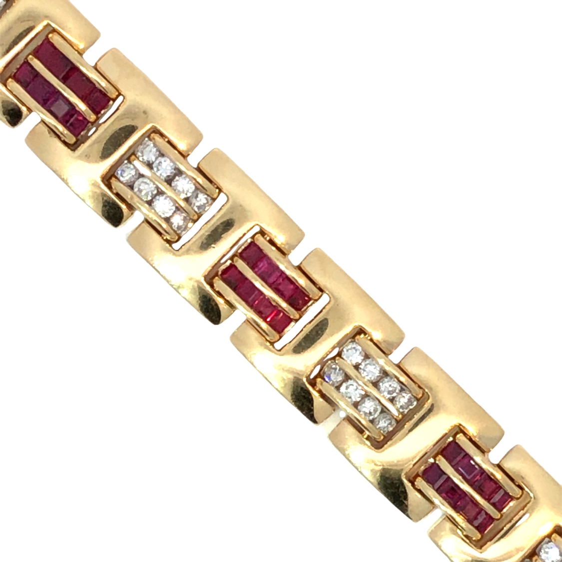 Exquisite Luxury Ruby Diamond Bracelet