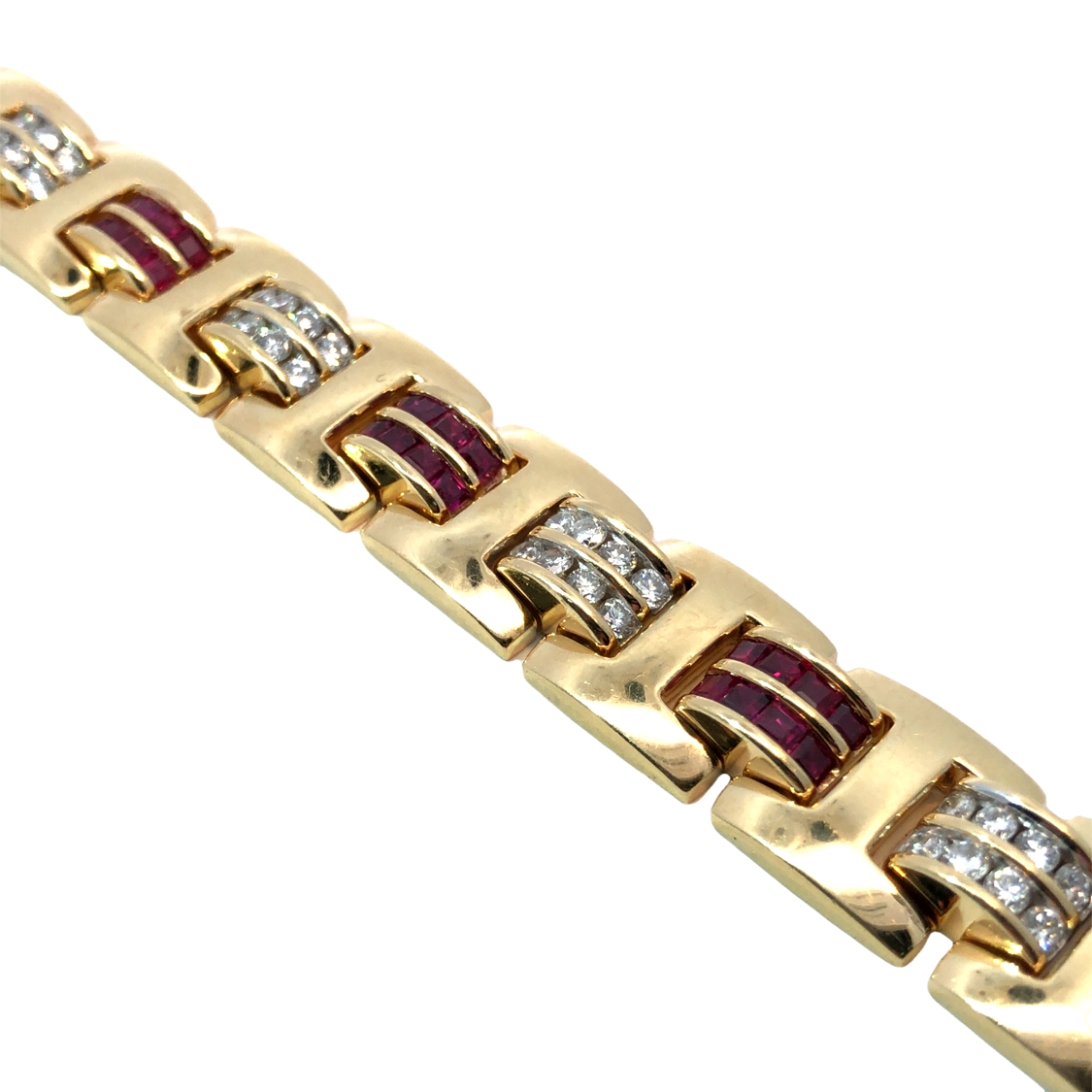 Exquisite Luxury Ruby Diamond Bracelet