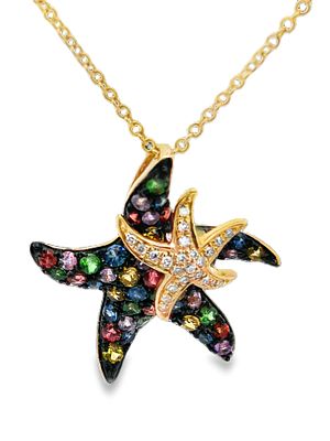 EFFY Multicolor Sapphire & Diamond Starfish Necklace. DTI0339/73-YAA 
The EFFY Multicolor 