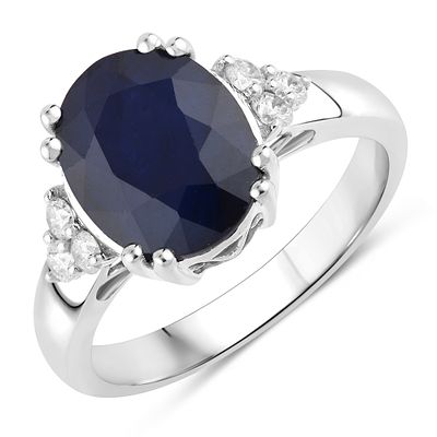 Blue Sapphire and Diamond Ring. QJ8423/6-MNAT 
Elegant and timeless, this exquisite ring 