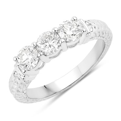 1.00 CT Past Present Future Diamond Ring. QJ8423/64-MENM 
Timeless and elegant, this three-stone 