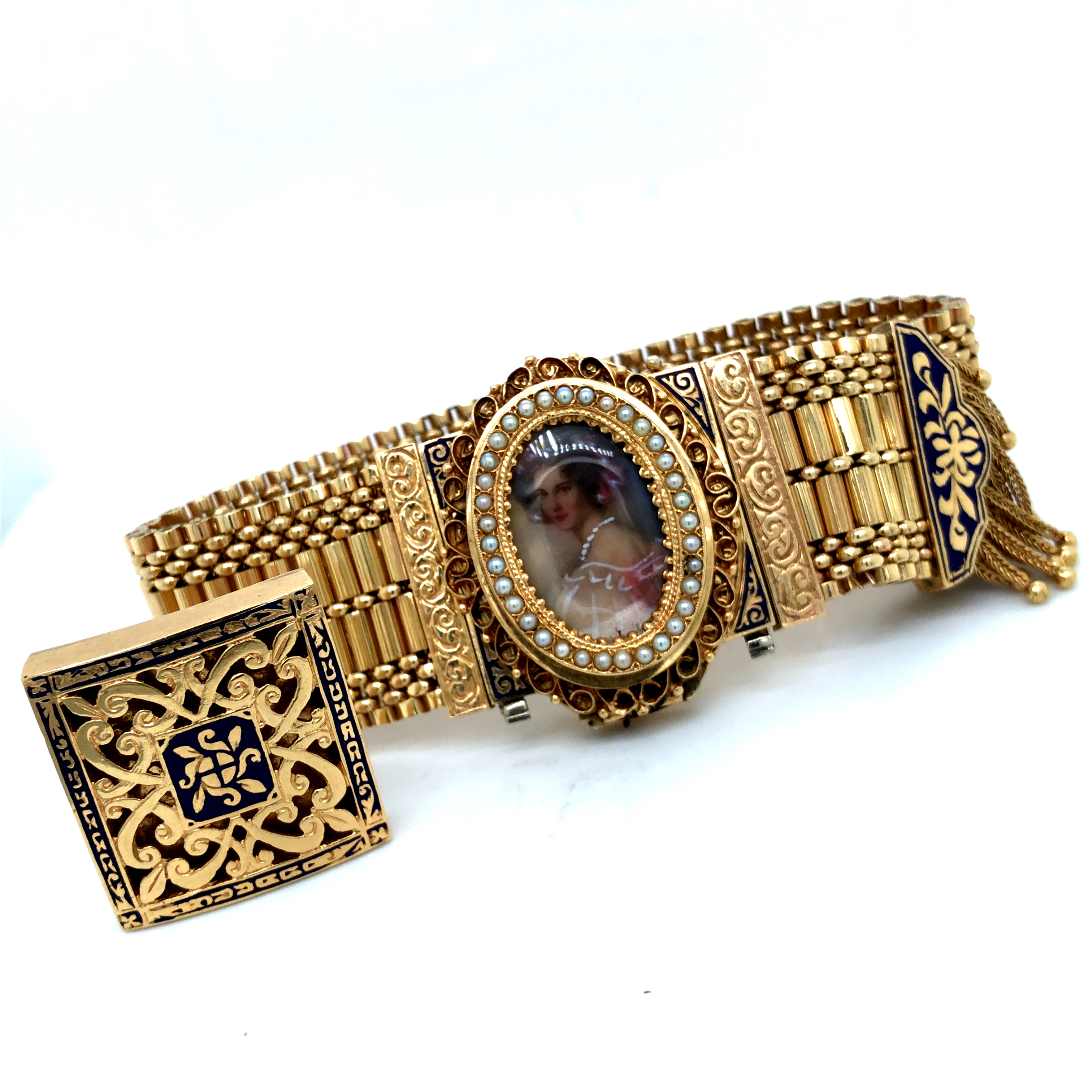 14K Victorian Hidden Watch Bracelet