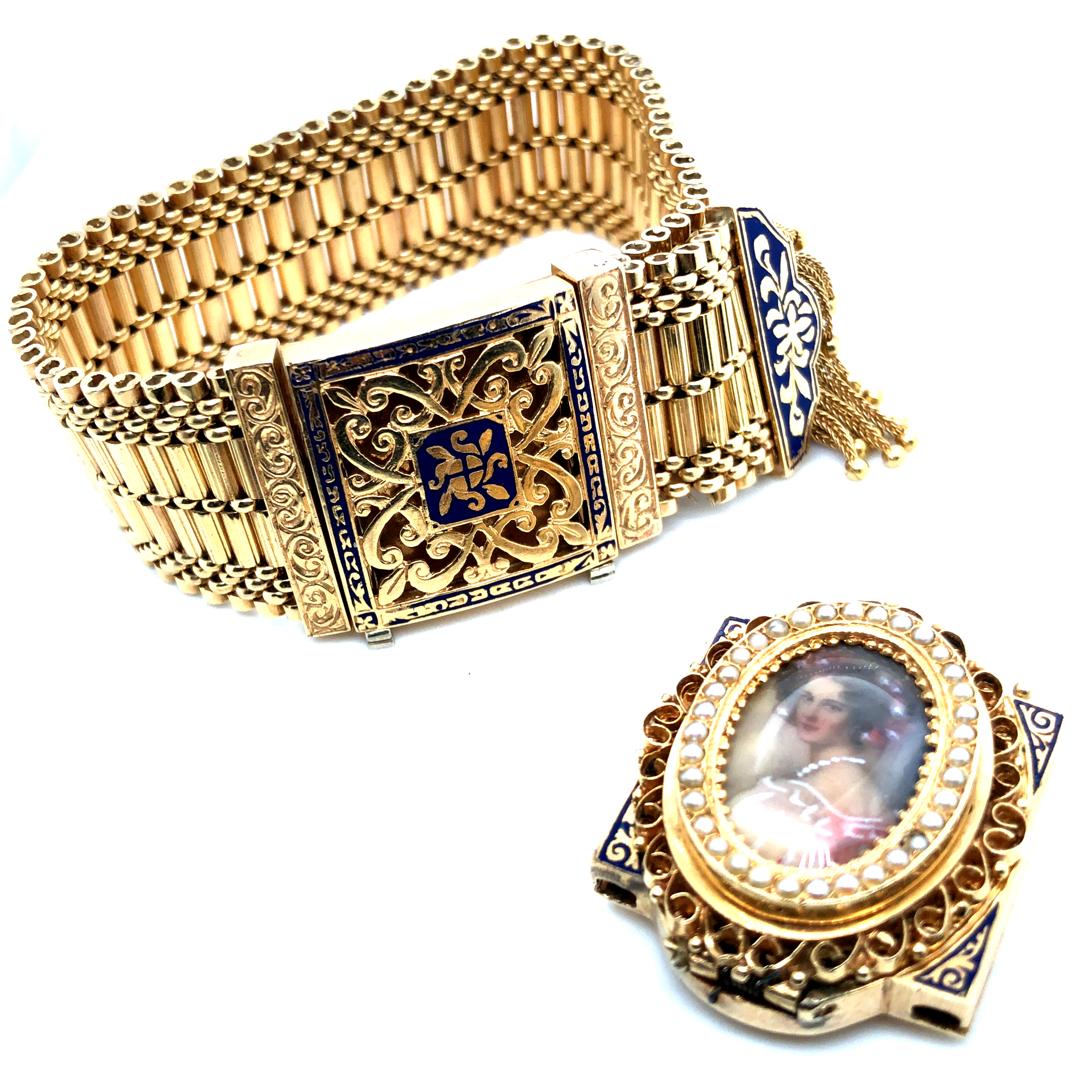 14K Victorian Hidden Watch Bracelet