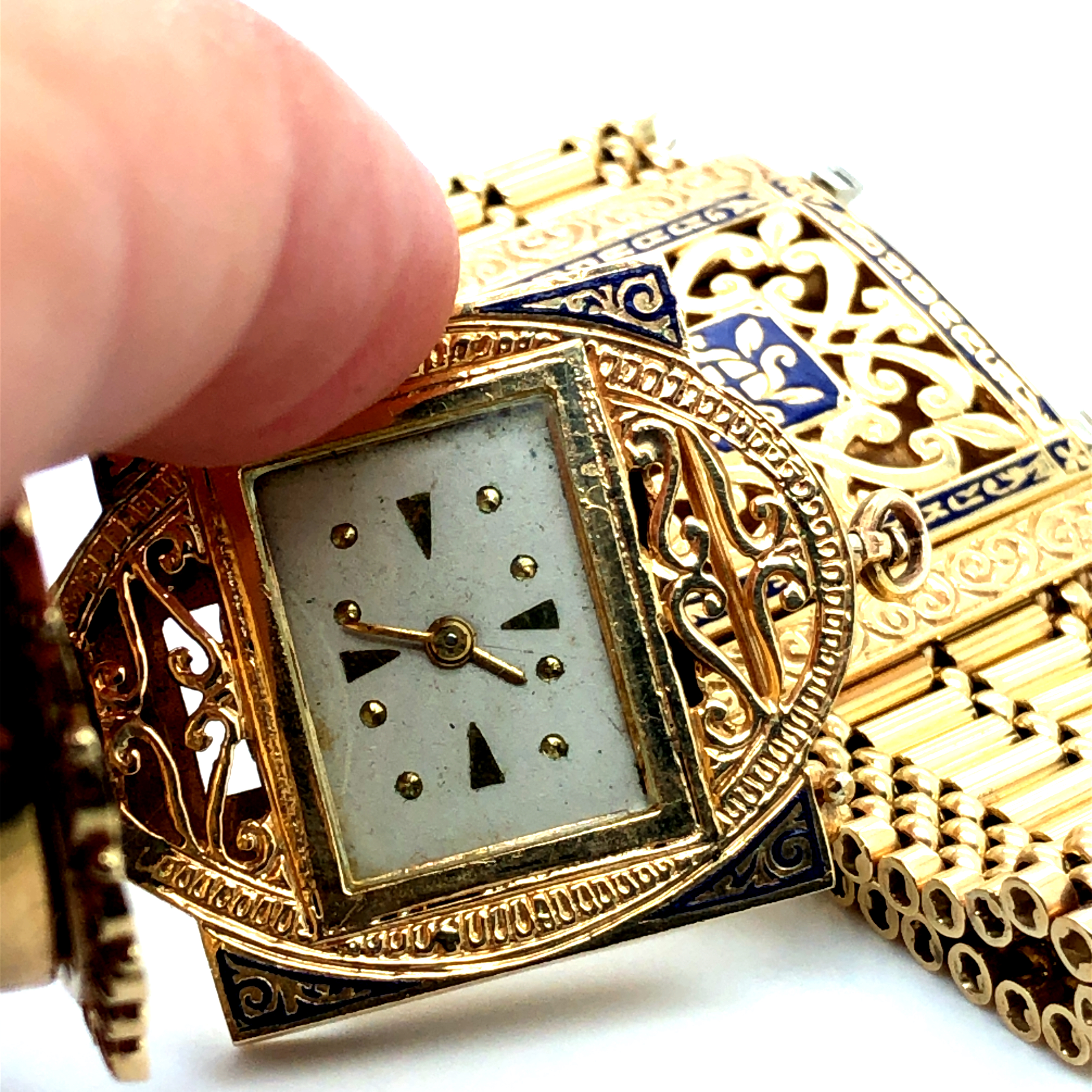 14K Victorian Hidden Watch Bracelet