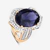 Iolite and Diamond Ring. QJ8423/52-MYNE 
This striking ring showcases a dramatic oval-cut iolite Image - 1