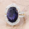 Iolite and Diamond Ring. QJ8423/52-MYNE 
This striking ring showcases a dramatic oval-cut iolite Image - 4