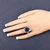 Iolite and Diamond Ring. QJ8423/52-MYNE 
This striking ring showcases a dramatic oval-cut iolite Image - 5