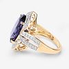 Iolite and Diamond Ring. QJ8423/52-MYNE 
This striking ring showcases a dramatic oval-cut iolite Image - 2