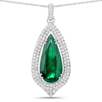 IGI 4.69 CT Zambian Emerald and Diamond Pendant. QJ8423/86-OAYL 
This breathtaking pendant 