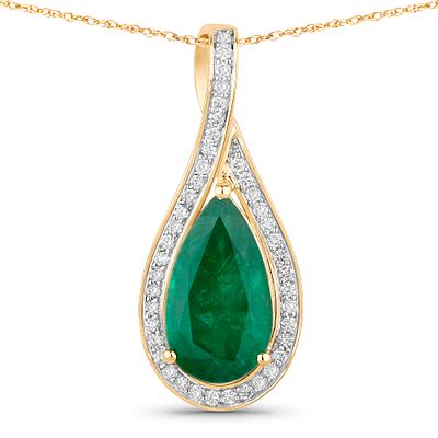 IGI 2.89 CT Zambian Emerald and Diamond Pendant. QJ8423/93-MYSS 
This stunning pendant features 