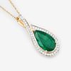 IGI 2.89 CT Zambian Emerald and Diamond Pendant. QJ8423/93-MYSS 
This stunning pendant features Image - 1