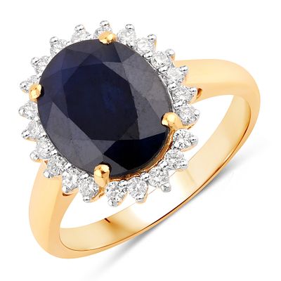 4.32CT Blue Sapphire and Diamond Ring. QJ8423/7-MNYT 
This exquisite ring showcases timeless 