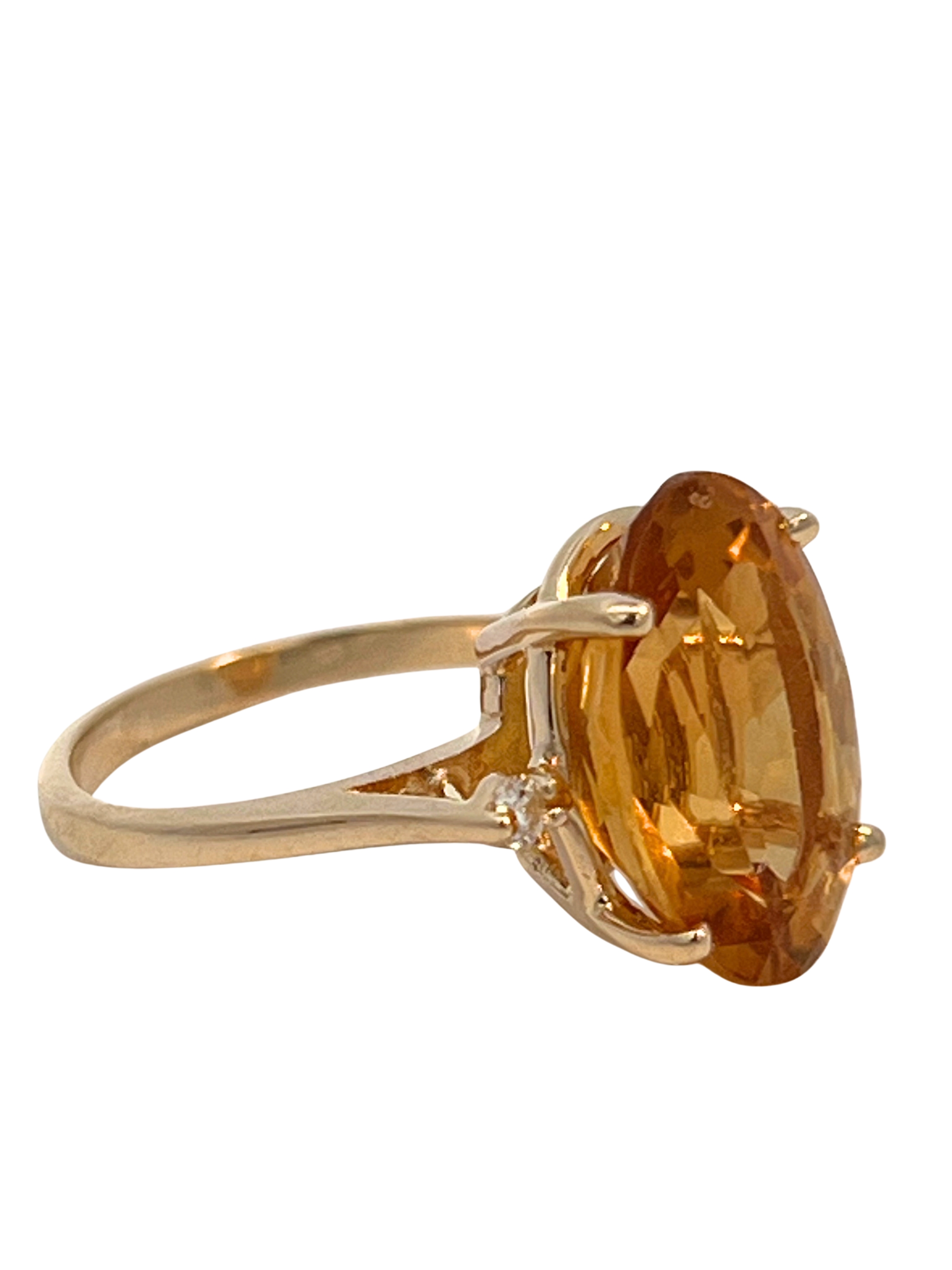 5 Carat Citrine & Diamond Ring