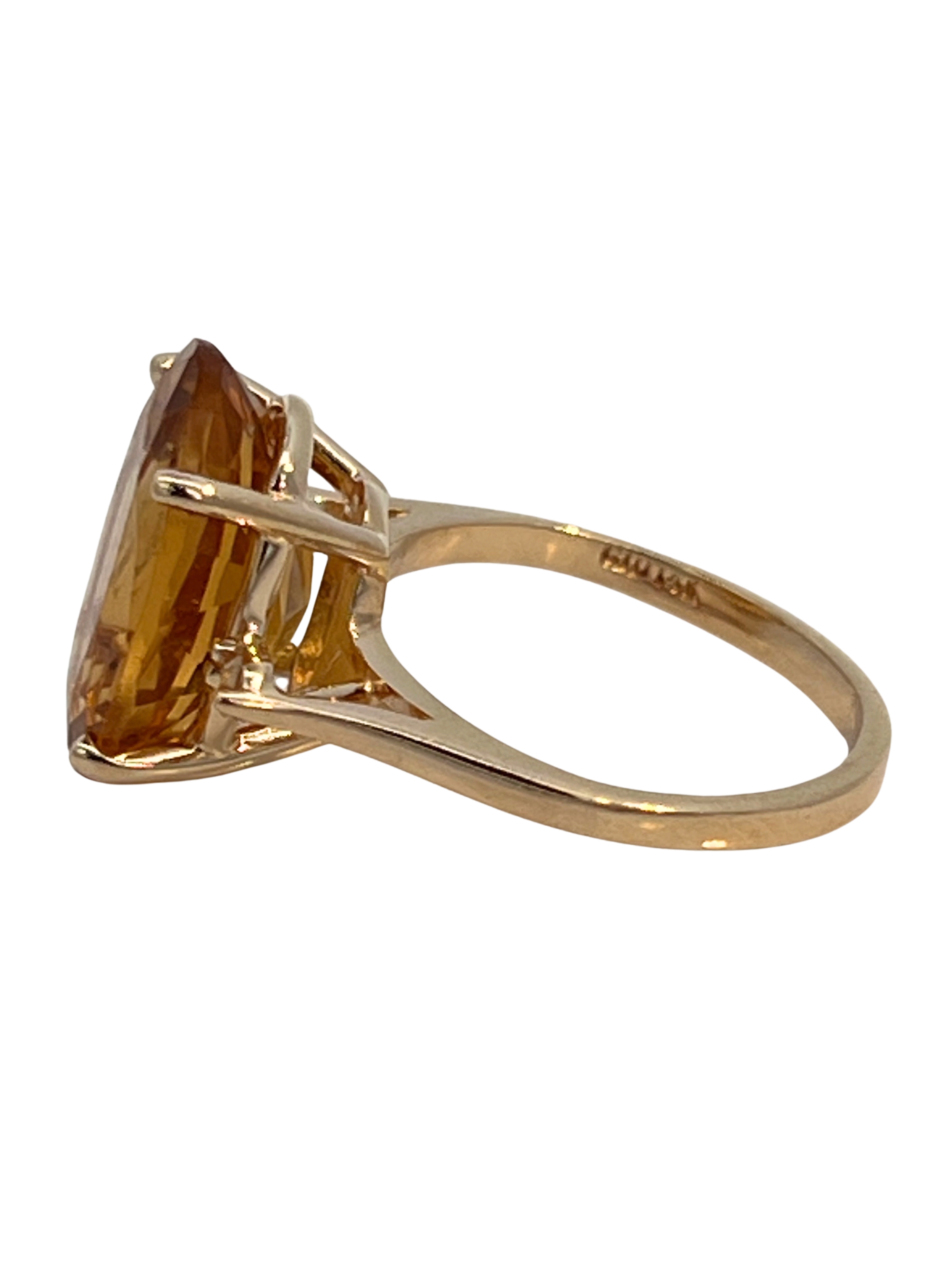 5 Carat Citrine & Diamond Ring