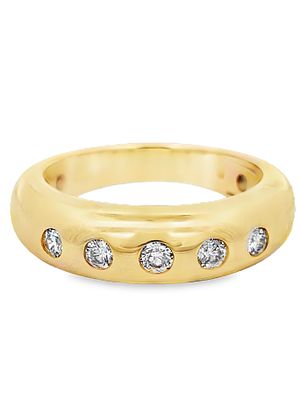 Diamond Dome Ring. GS6259/38-YYS 
This 14K gold dome ring features shimmering round brilliant 