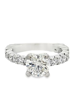 14K Diamond Engagement Ring. ISL2293/79-OSYS 
Presenting an exquisite 14K white gold diamond 