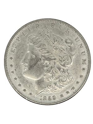 1889 Morgan Silver Dollar Choice AU. S/26.7-YS 
TITLE DESCRIPTION: 1889 Morgan Dollar AU 