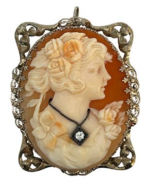 14K Cameo Brooch / Pendant. Acquire this exquisite large shell cameo that doubles as both a 