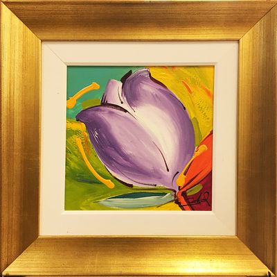 Alfred "Alex" Gockel Original acrylic on canvas Signed. BAT925C/11-OYS 
Description: Purple 