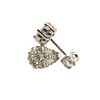 10K Diamond Cluster Flower Earrings. Presenting a lovely and sparkling pair of 10K White Gold Image - 2