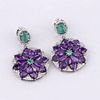 17.71 CT Amethyst, Emerald, and Diamond Earrings 925. QJ8422/6-ESO 
Make a glamorous statement Image - 1
