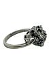 14K Sapphire & Diamond Domed Cluster Ring. This striking 14K white gold ring is a magnificent Image - 2