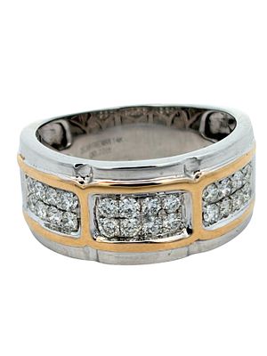 14K Two Tone Diamond Band Ring. E7614/9-KYT 
Defined by a striking visual contrast, this 14k 