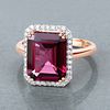 Rhodolite Garnet and Diamond Ring. QJ8423/54-MNKE 
This exquisite ring showcases a striking Image - 1