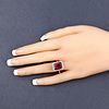 Rhodolite Garnet and Diamond Ring. QJ8423/54-MNKE 
This exquisite ring showcases a striking Image - 2