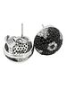 18K Black & White Diamond Earrings. ISL2293/34-MTYS 
This is a bold pair of 18K white gold stud Image - 1